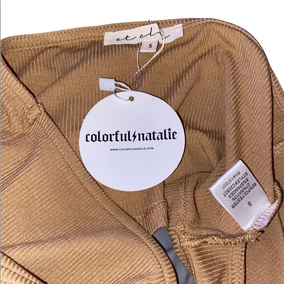 camel ribbed cutout top - Picture 3 of 4